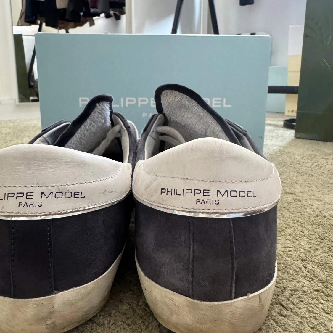 Philippe Model blå sneakers mocka - 1