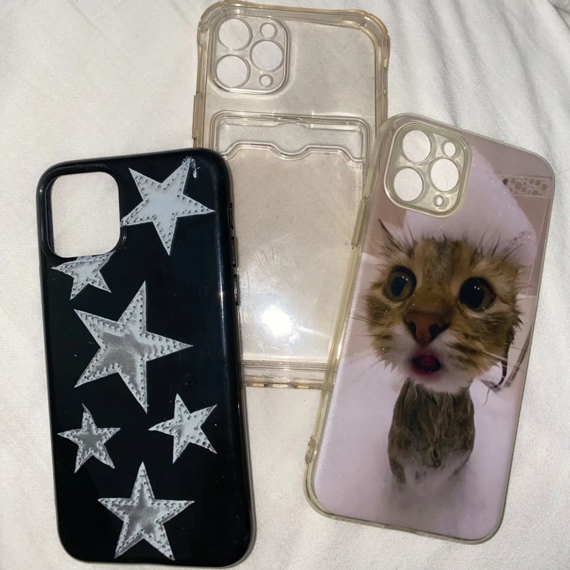 3 coola mobilskal med stjärnor & katt