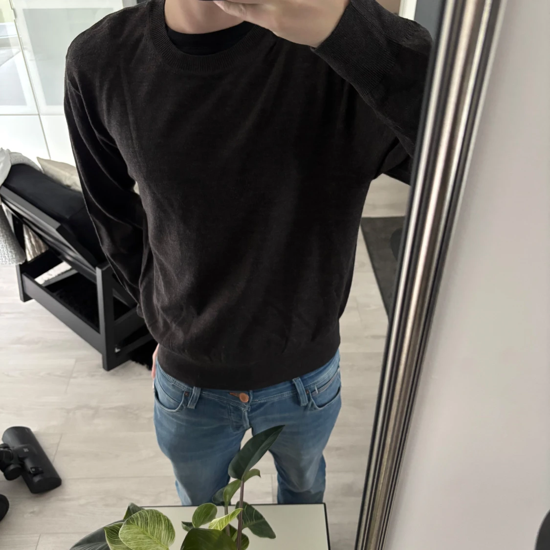 Mörkgrå brun merinoull tröja från Sandö