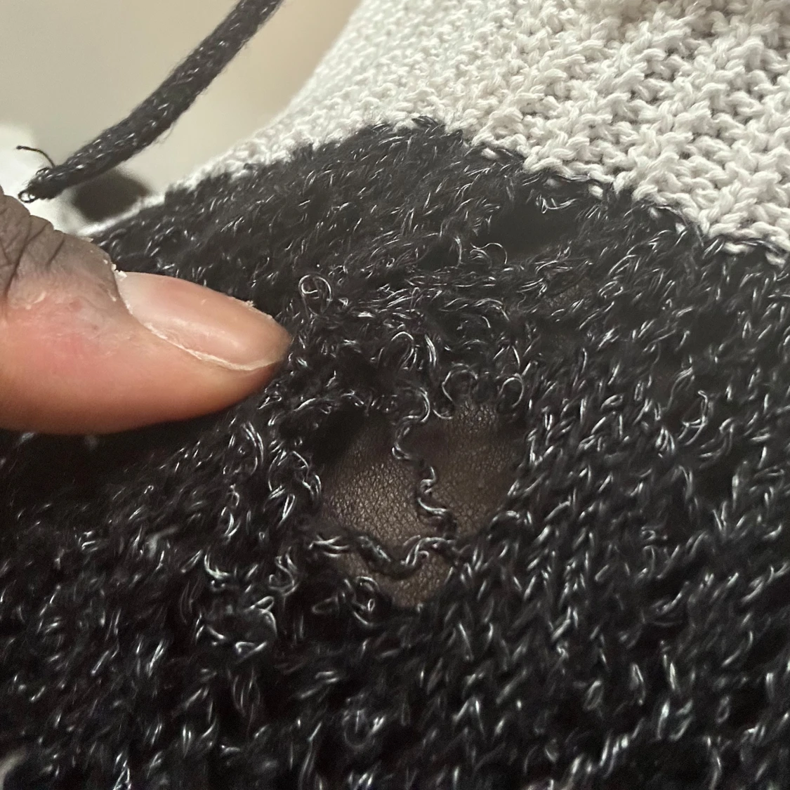 Svart och vit stickad tubtopp - 2