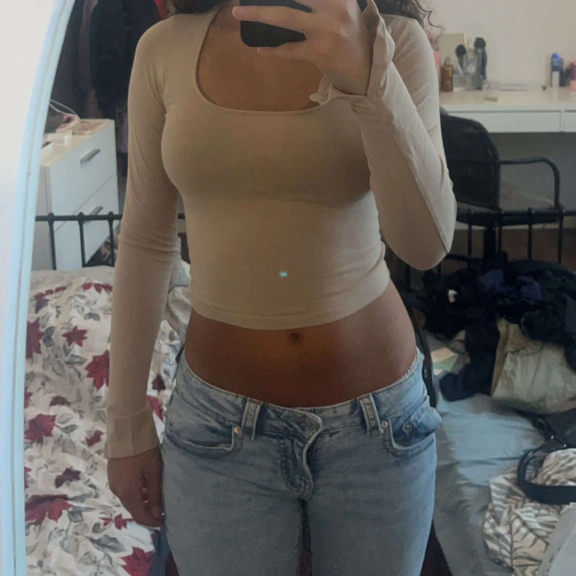 Beige  långärmad tröja - 1