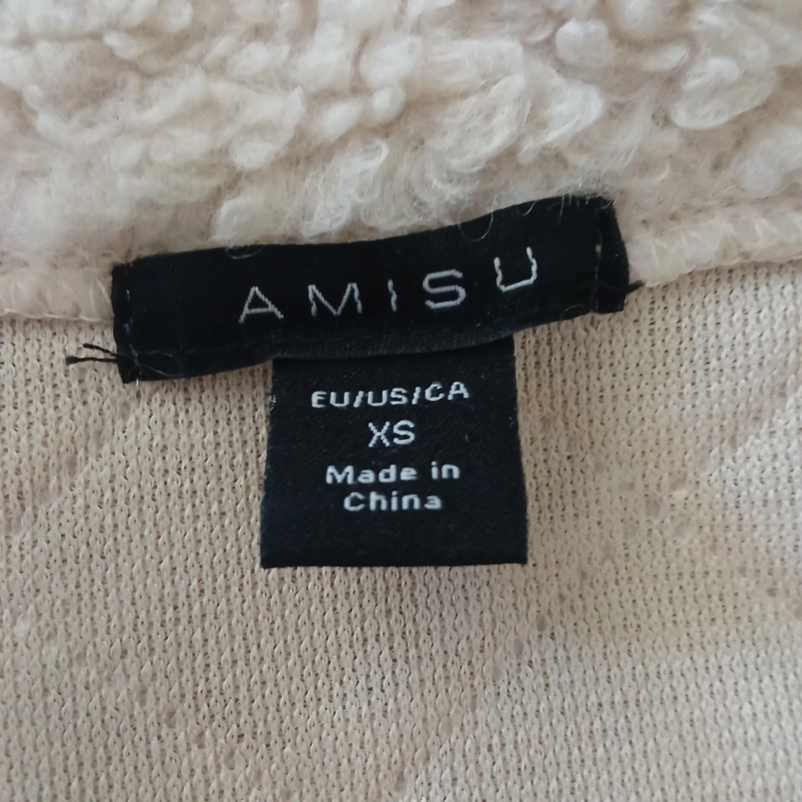 Beige fleece-tröja med half zip från Amisu - 2