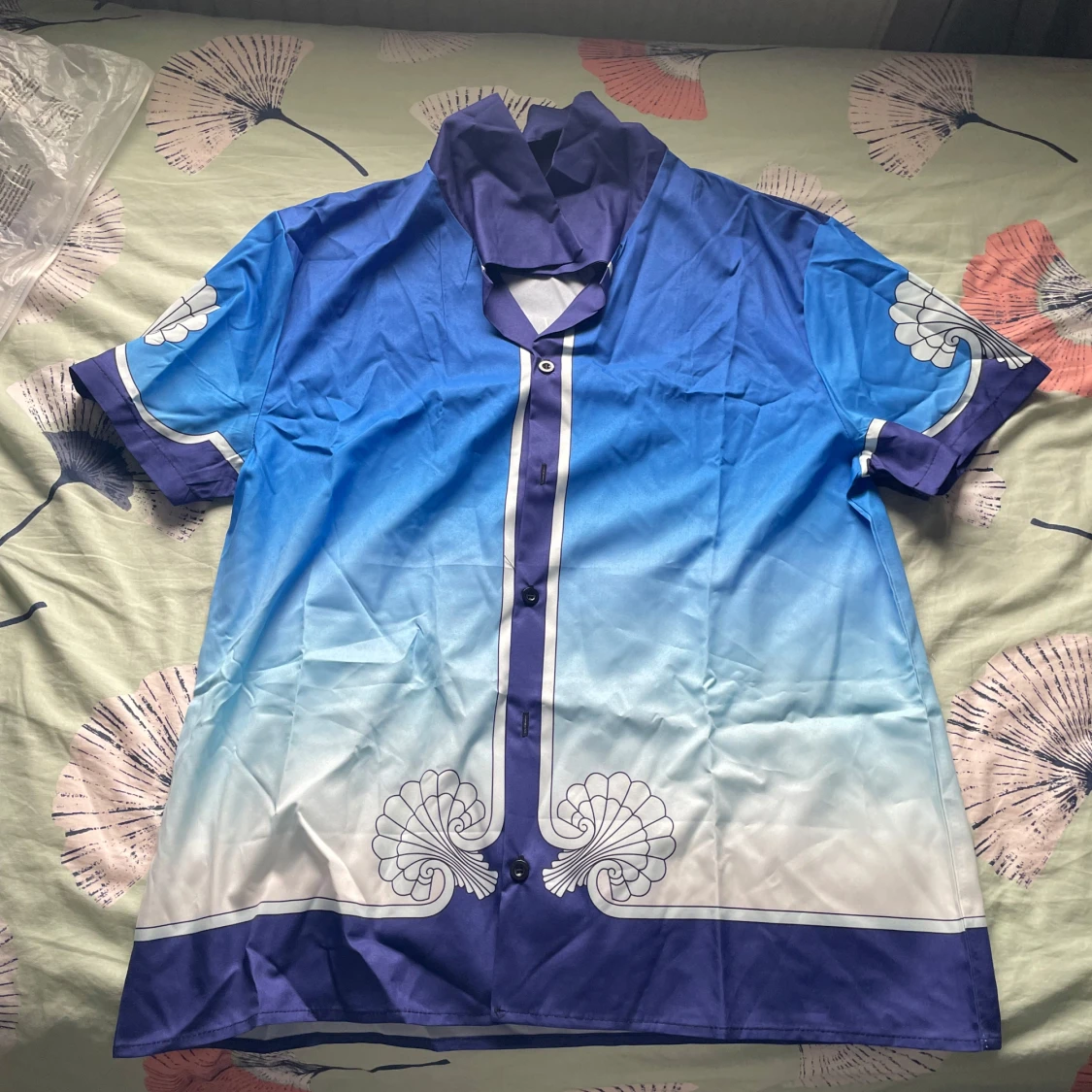 Casablanca blå kortärmad skjorta - 1