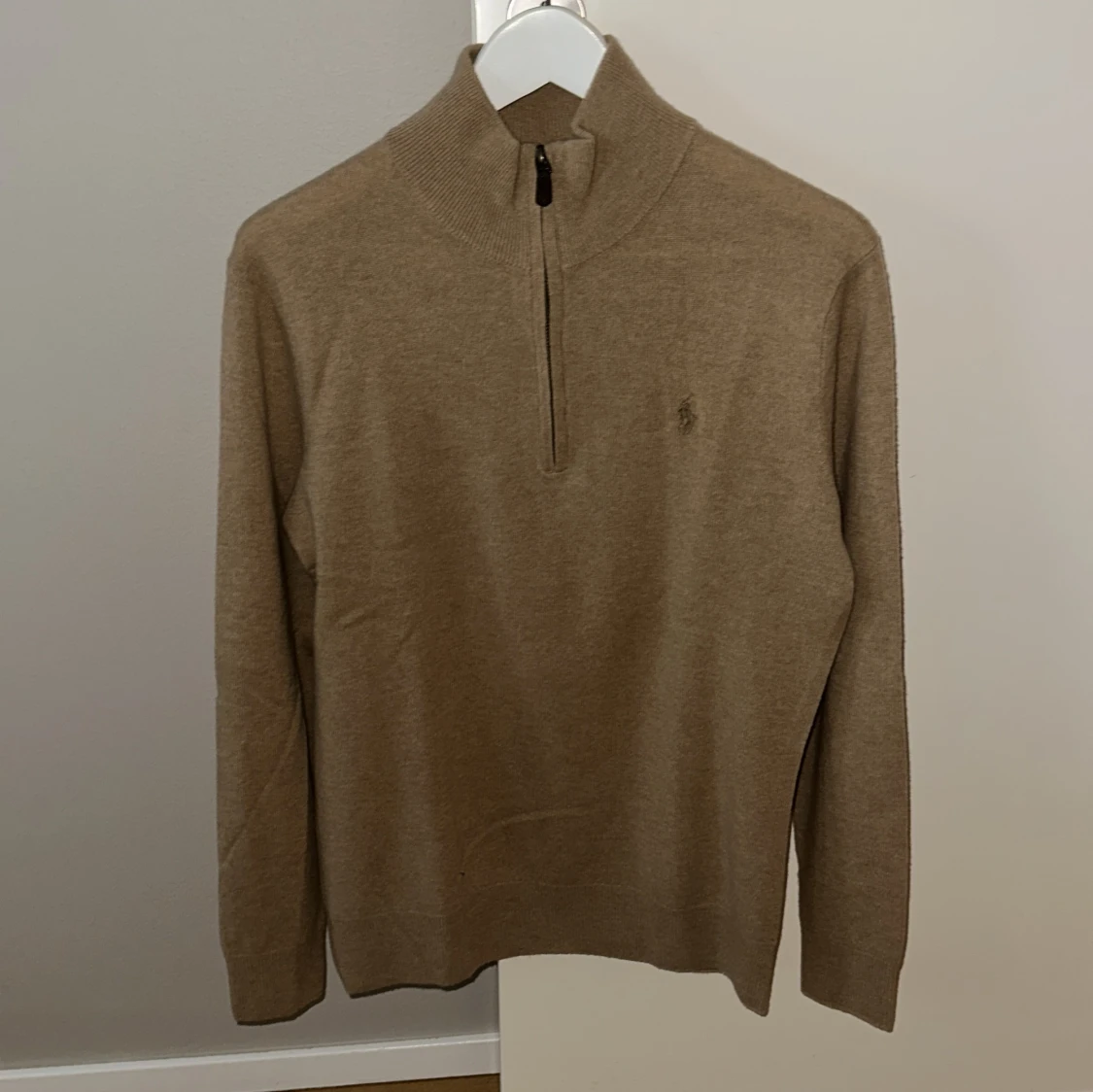 Beige Kashmir half zip-tröja Polo Ralph Lauren
