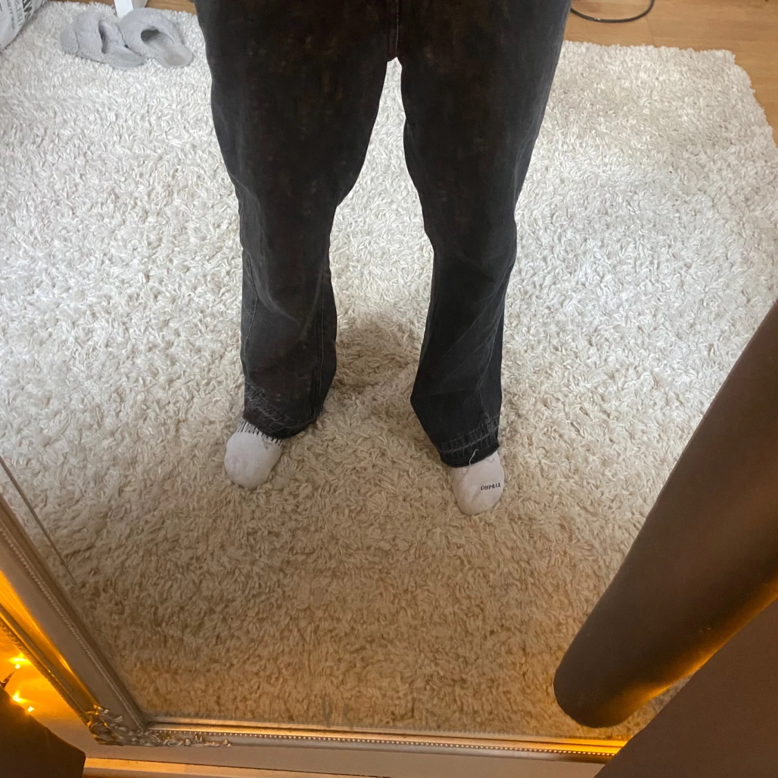 Svarta flared  jeans från Zara, stl 40 - 1