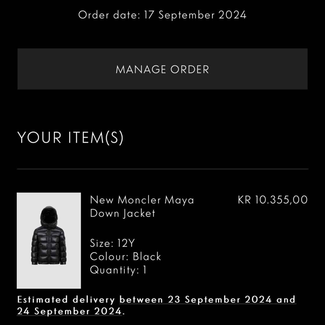 Svart Moncler Maya dunjacka med huva - 3