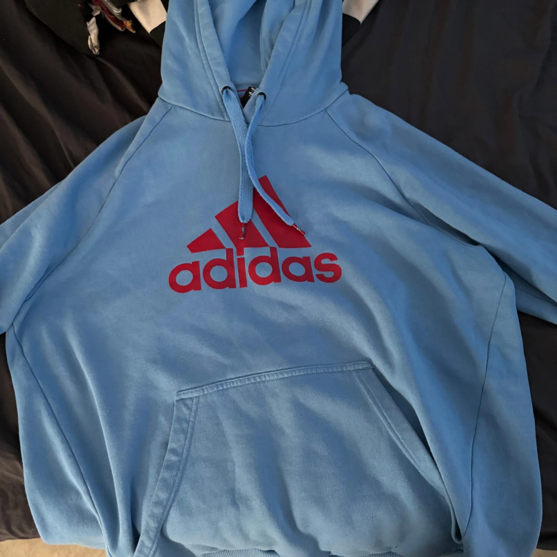 Tjena säljer en blå adidas hoodie