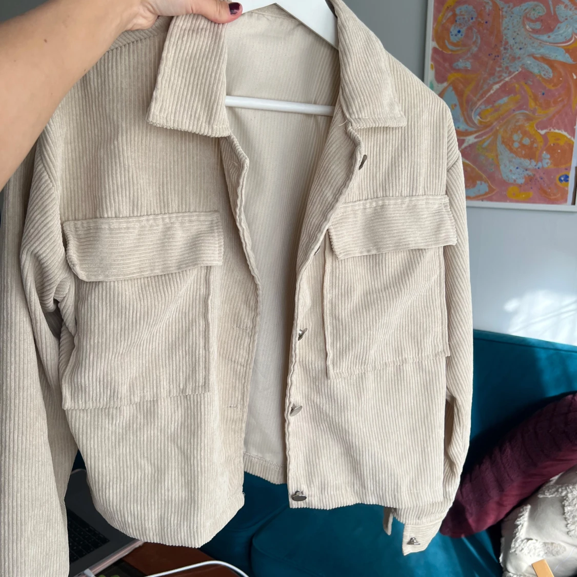 Beige manchesterjacka