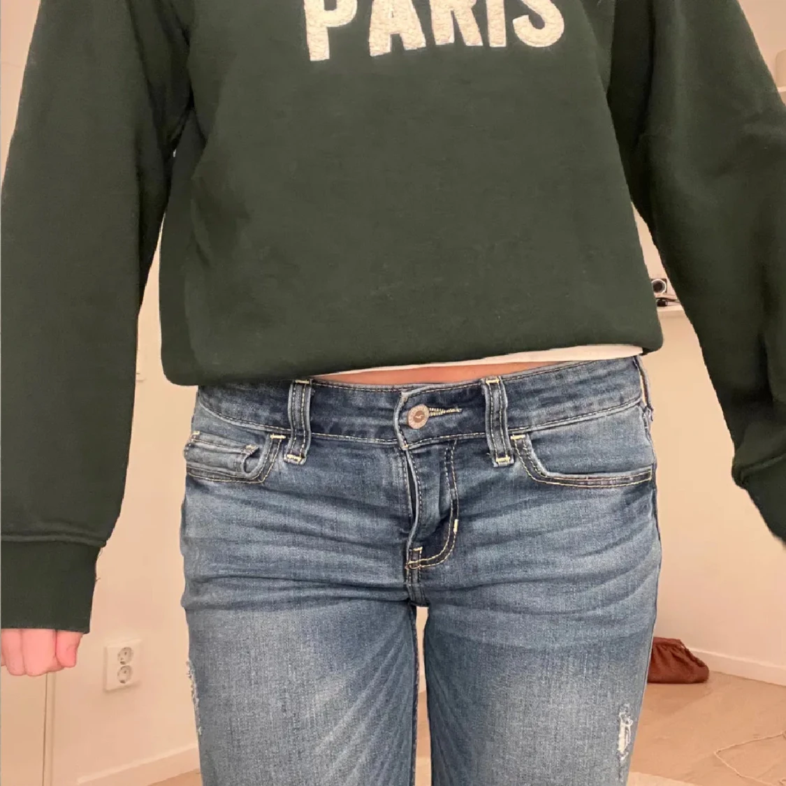 Lågmidjade bootcut hollister jeans - 2