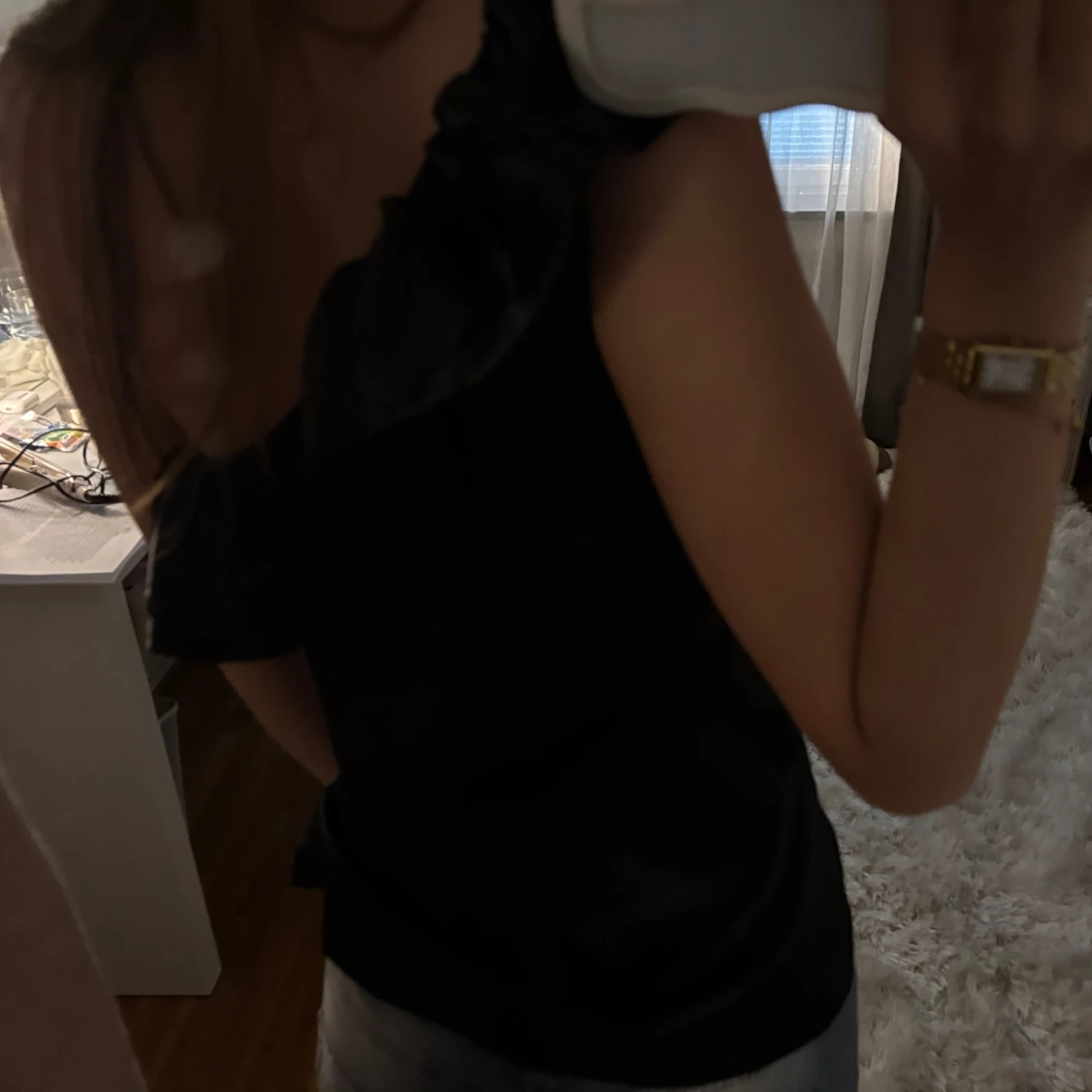 Satin volang topp - 2