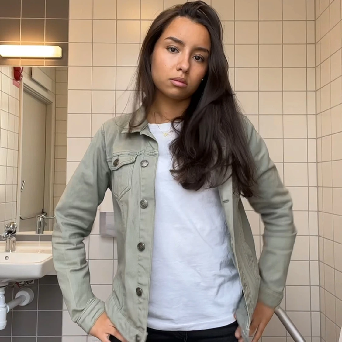 Grön vår/ jeans jacka - 1