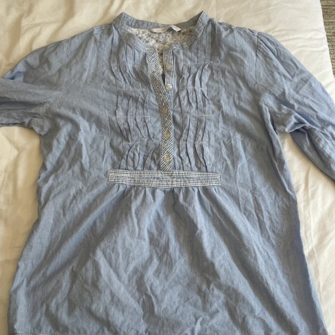 Blårandig henley-skjorta - 3