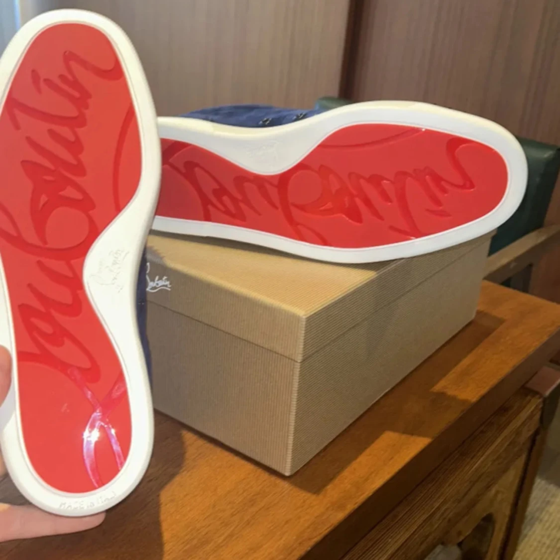 Blå Louboutin sneakers med nitar - 1