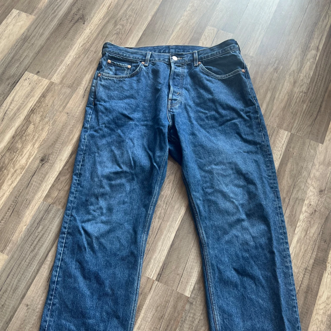 Blå Weekday Space jeans straight fit