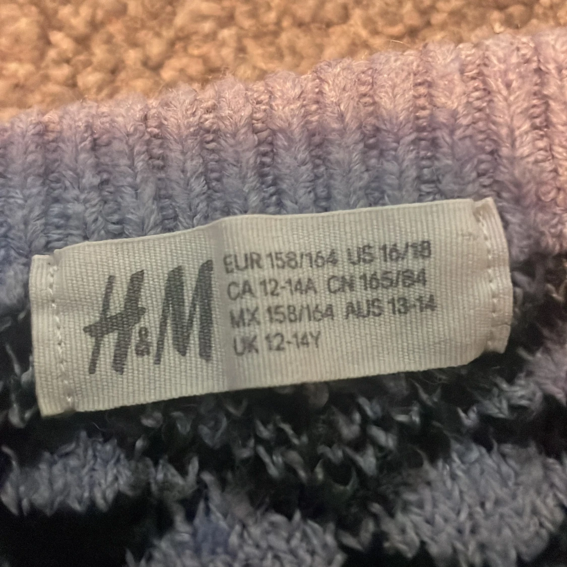 Ljuslila stickad tröja med mönster h&M - 2