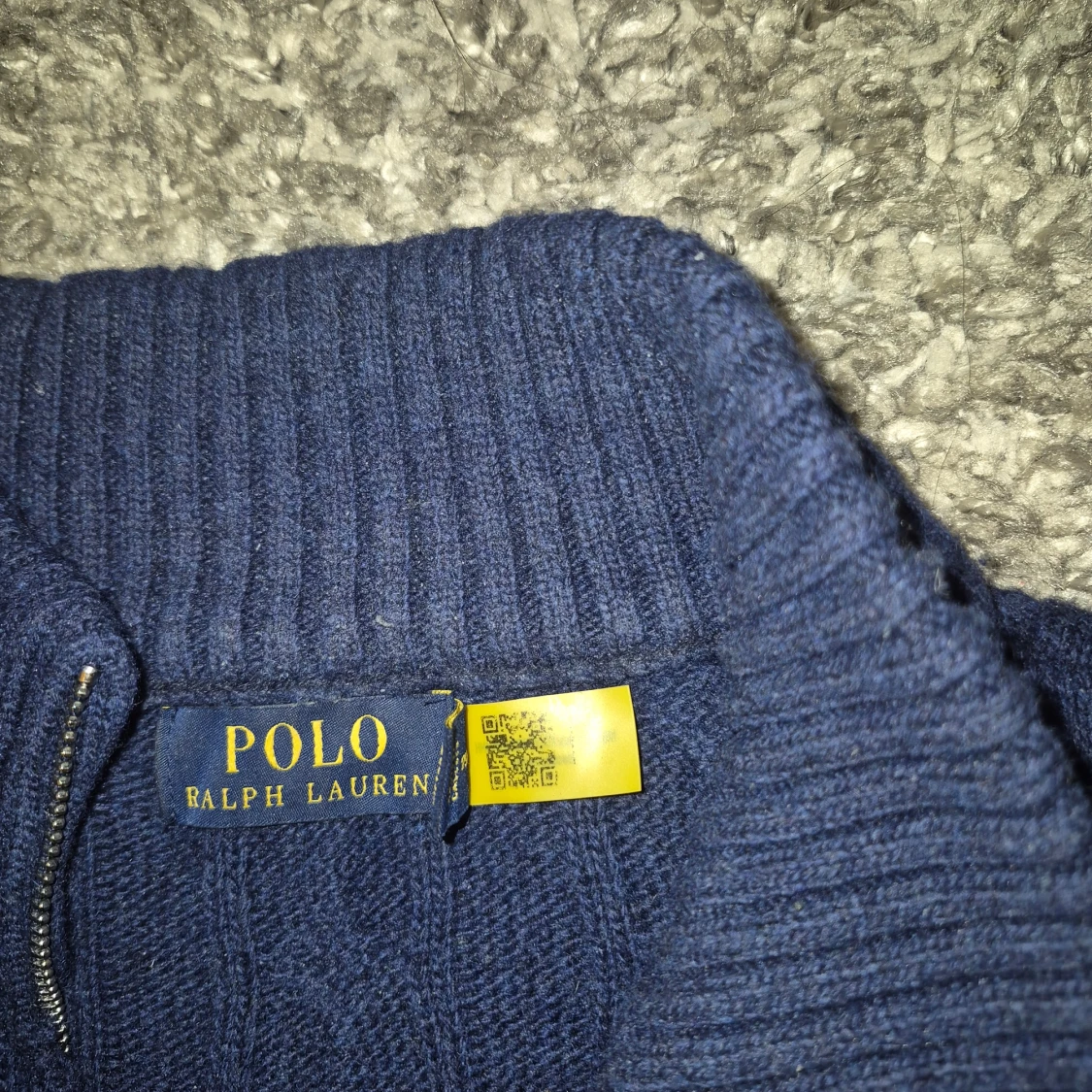 Mörkblå kabelstickad tröja från Polo Ralph Lauren - 2