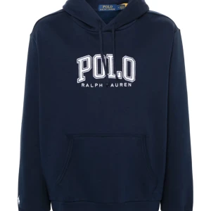 Mörkblå hoodie från Ralph Lauren - Säljer en snygg mörkblå hoodie från Ralph Lauren med stor POLO-logga på bröstet. Perfekt för en avslappnad stil.