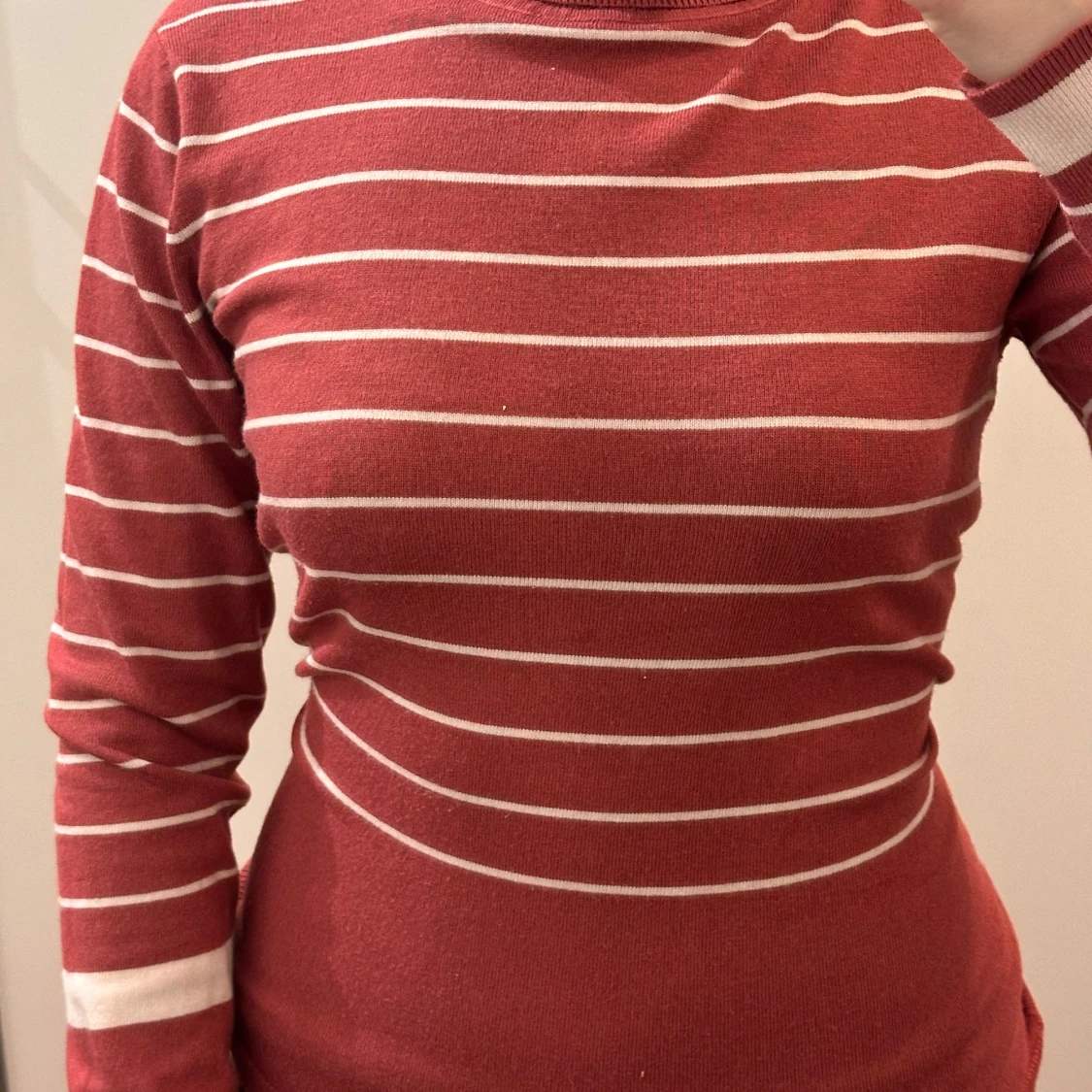 Randig röd polotröja  - 2