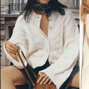 Vit stickad kofta med knappar - Slutsåld kofta från Gina i storlek S, lappen kvar!