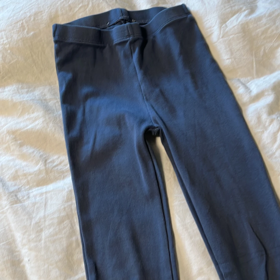 Mörkblå ribbade bootcut leggings - 2