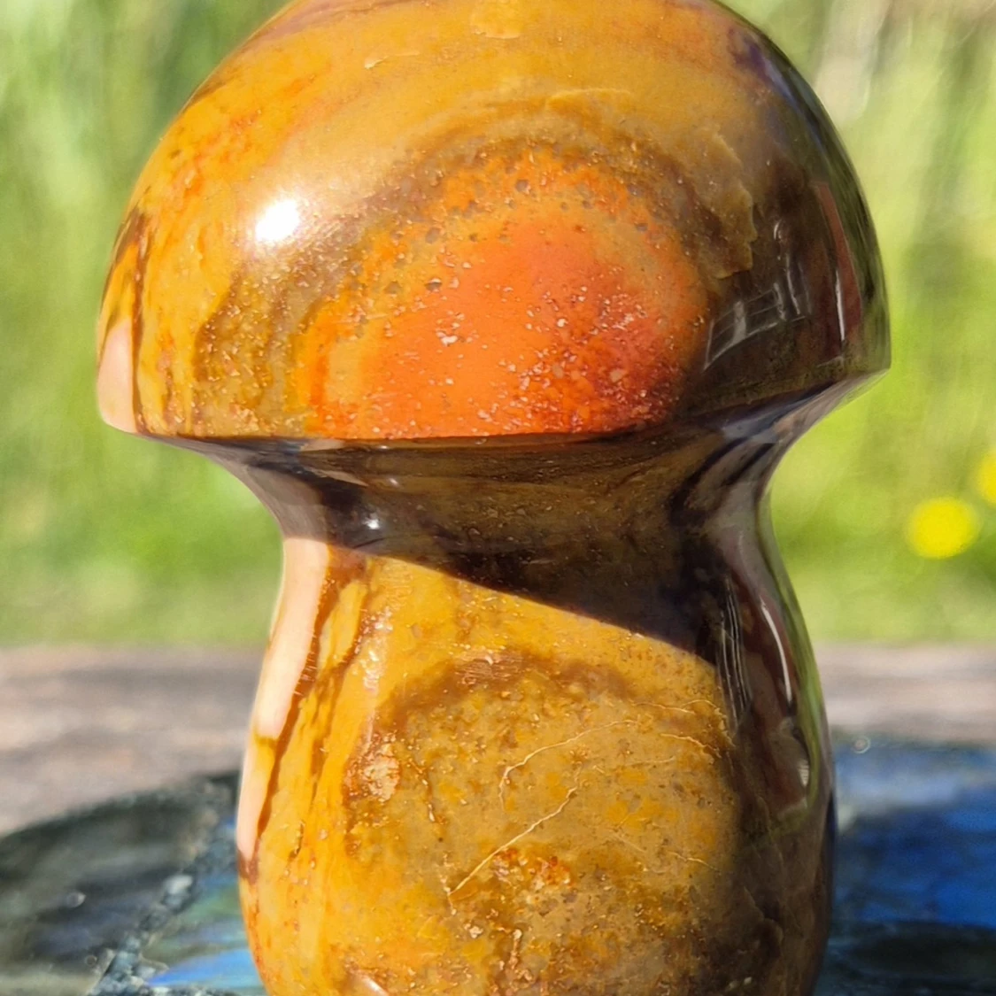 Polykrom Jaspis - Stor slipad svamp - 2