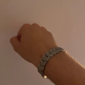 Lacoste silverfärgat armband  - Snyggt armband från Lacoste i silverfärgat metall med klassisk krokodil-logga på spännet. 19 cm långt. Kommer ej med originalboxen.