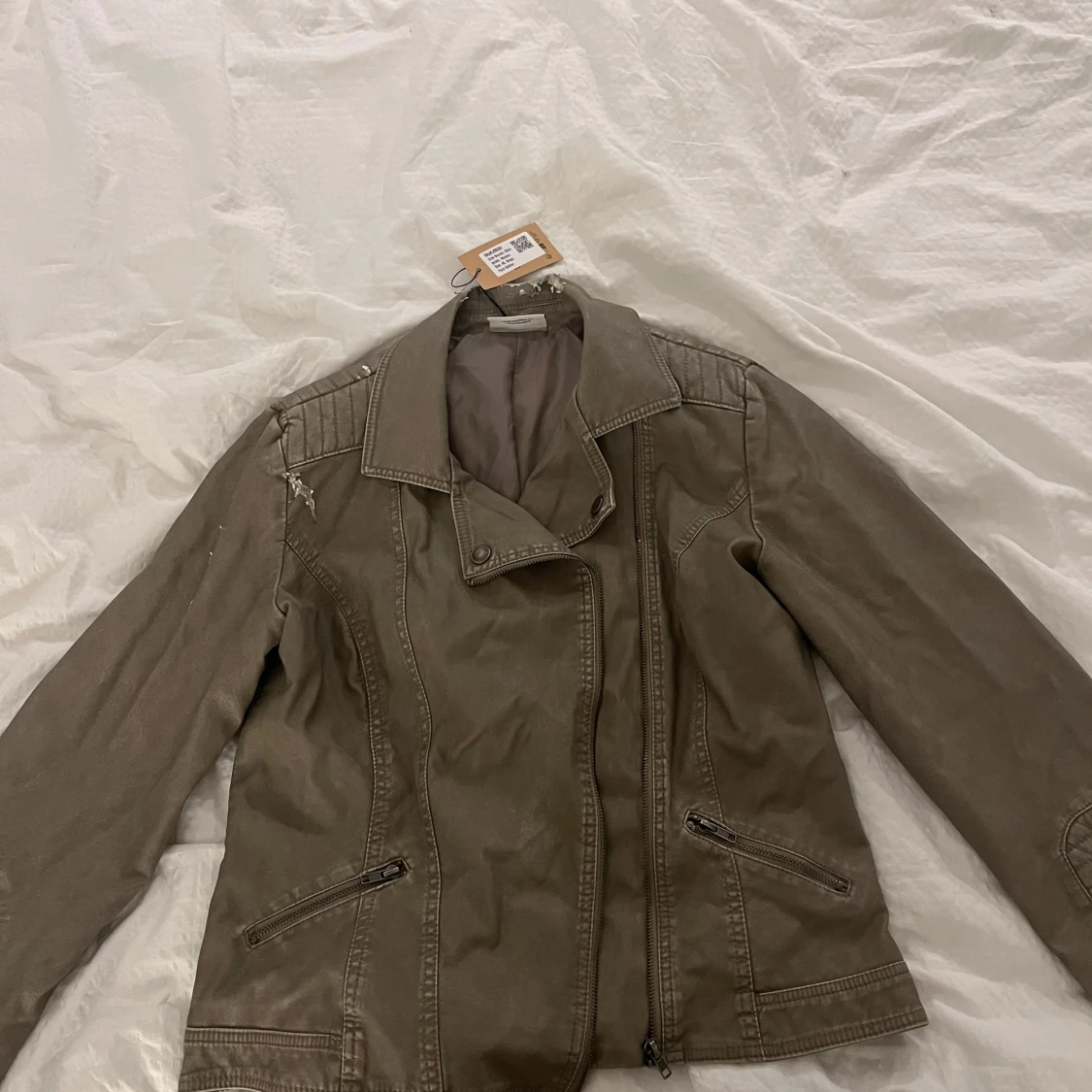 Olivgrön bikerjacka från Gina Benotti - 2