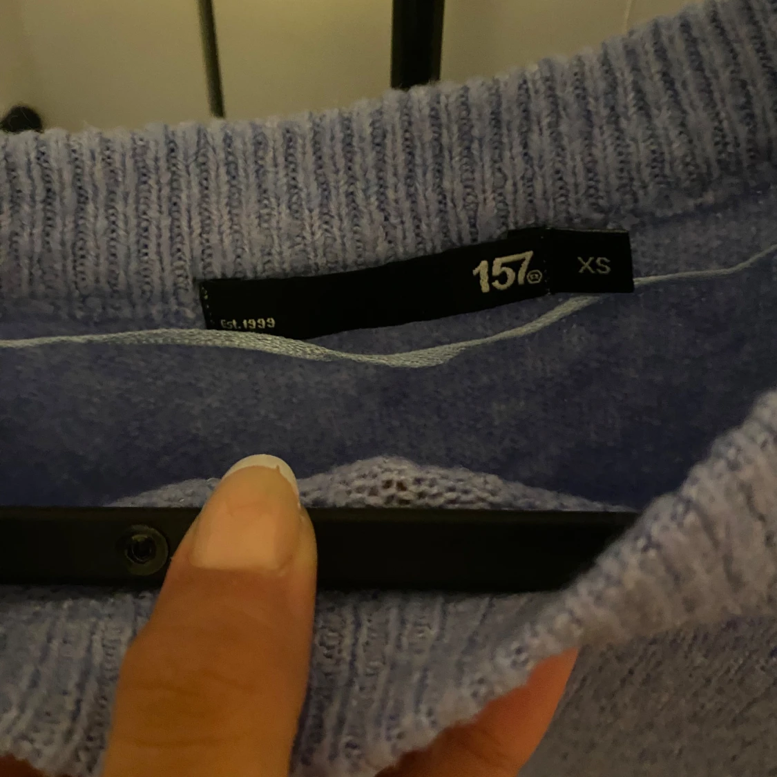 Ljuslila stickad tröja från 157, XS - 2