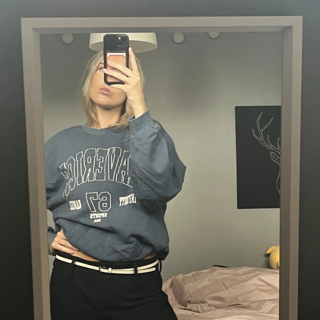 Blå oversized sweatshirt - 1
