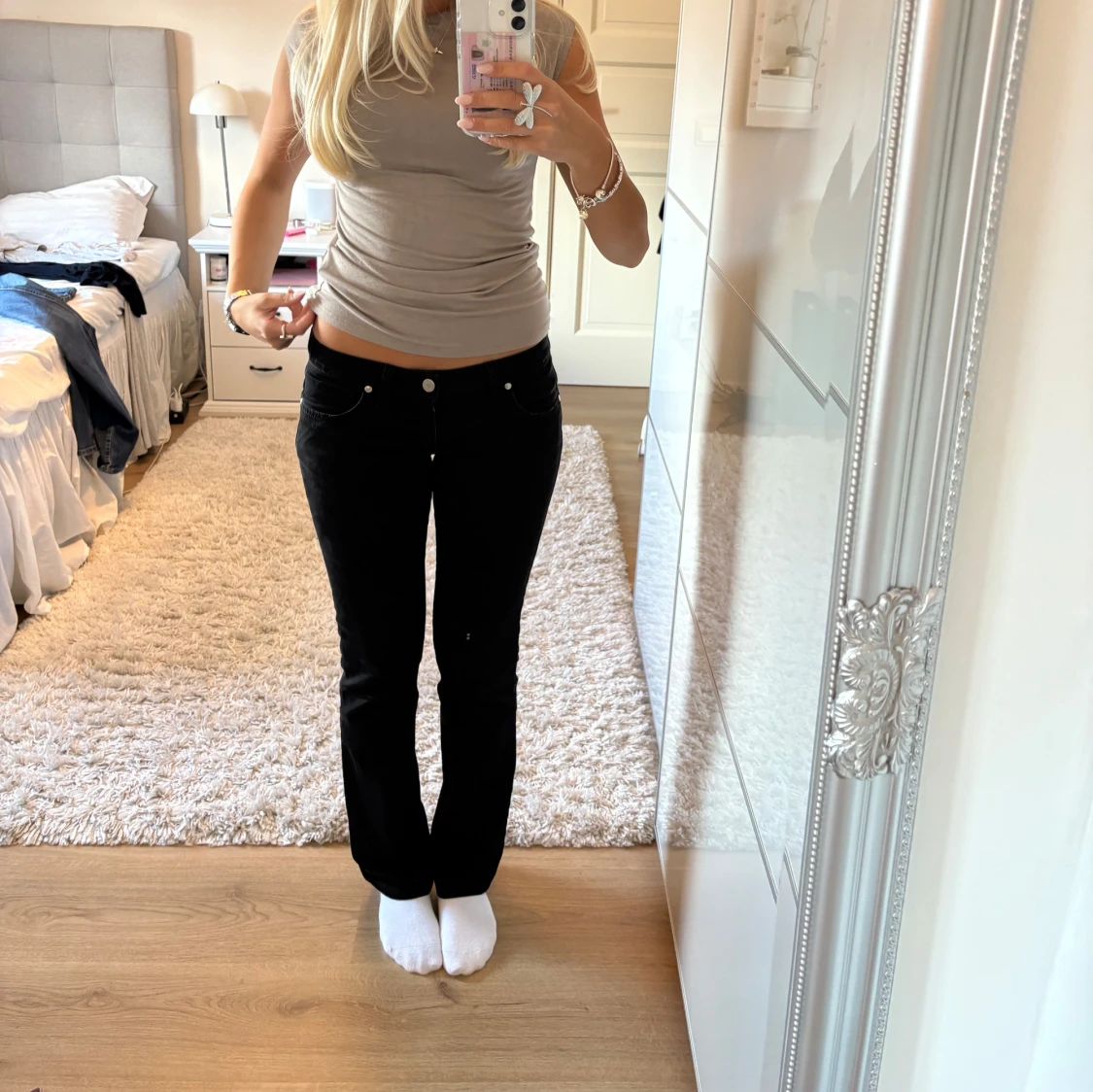 Svarta Lågmidjade jeans  - 1