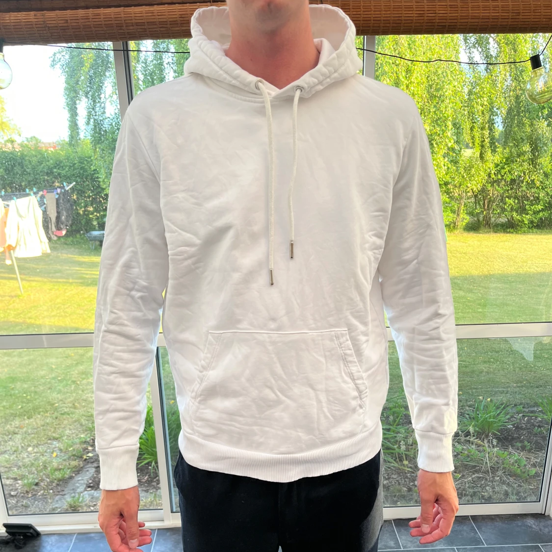 Vit hoodie från Diesel med brodyr