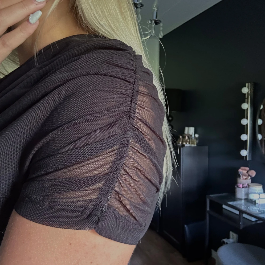 Svart mesh oneshoulder body - 2