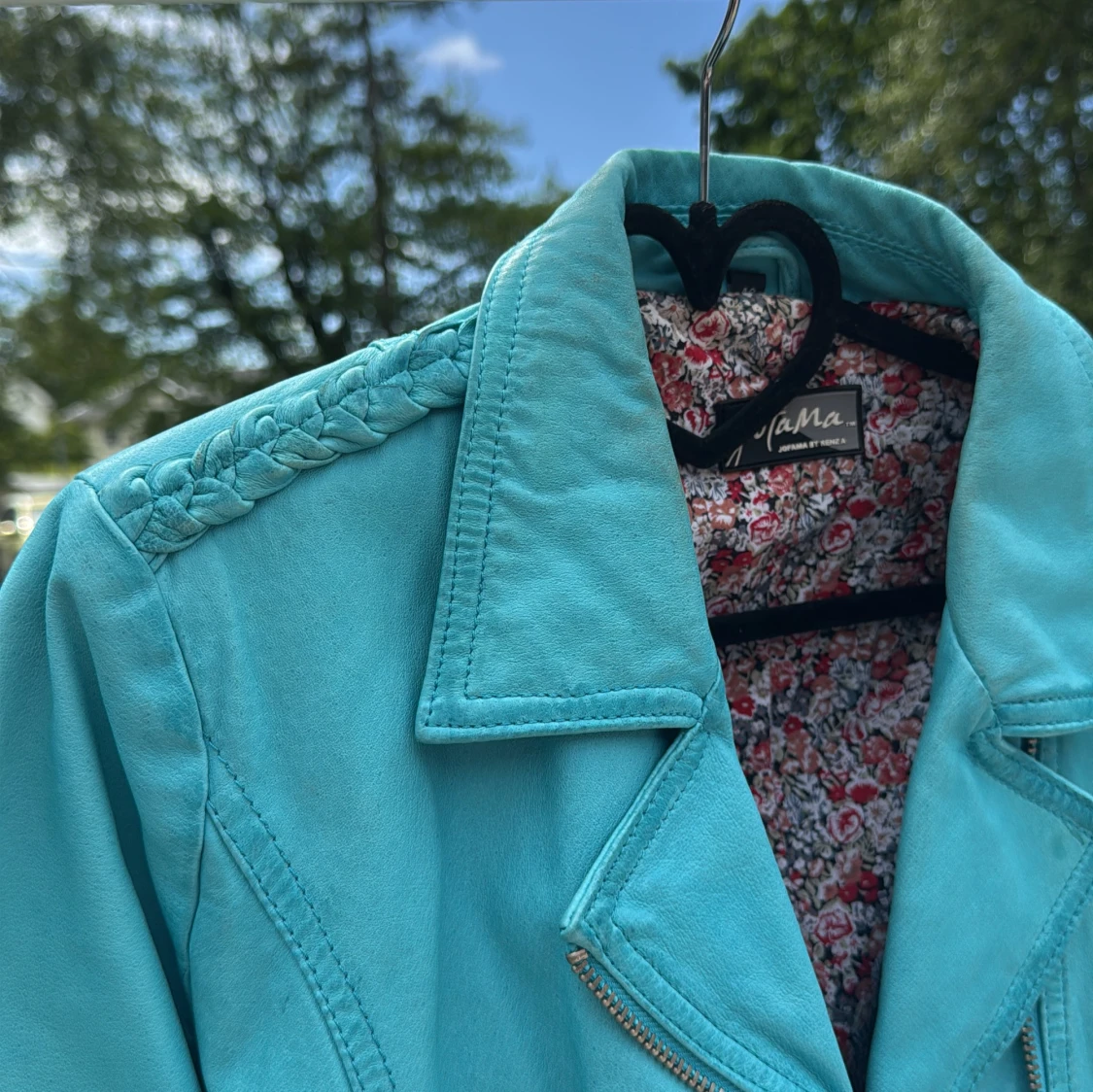 Turkos skinnjacka Jofama by Kenza - 3