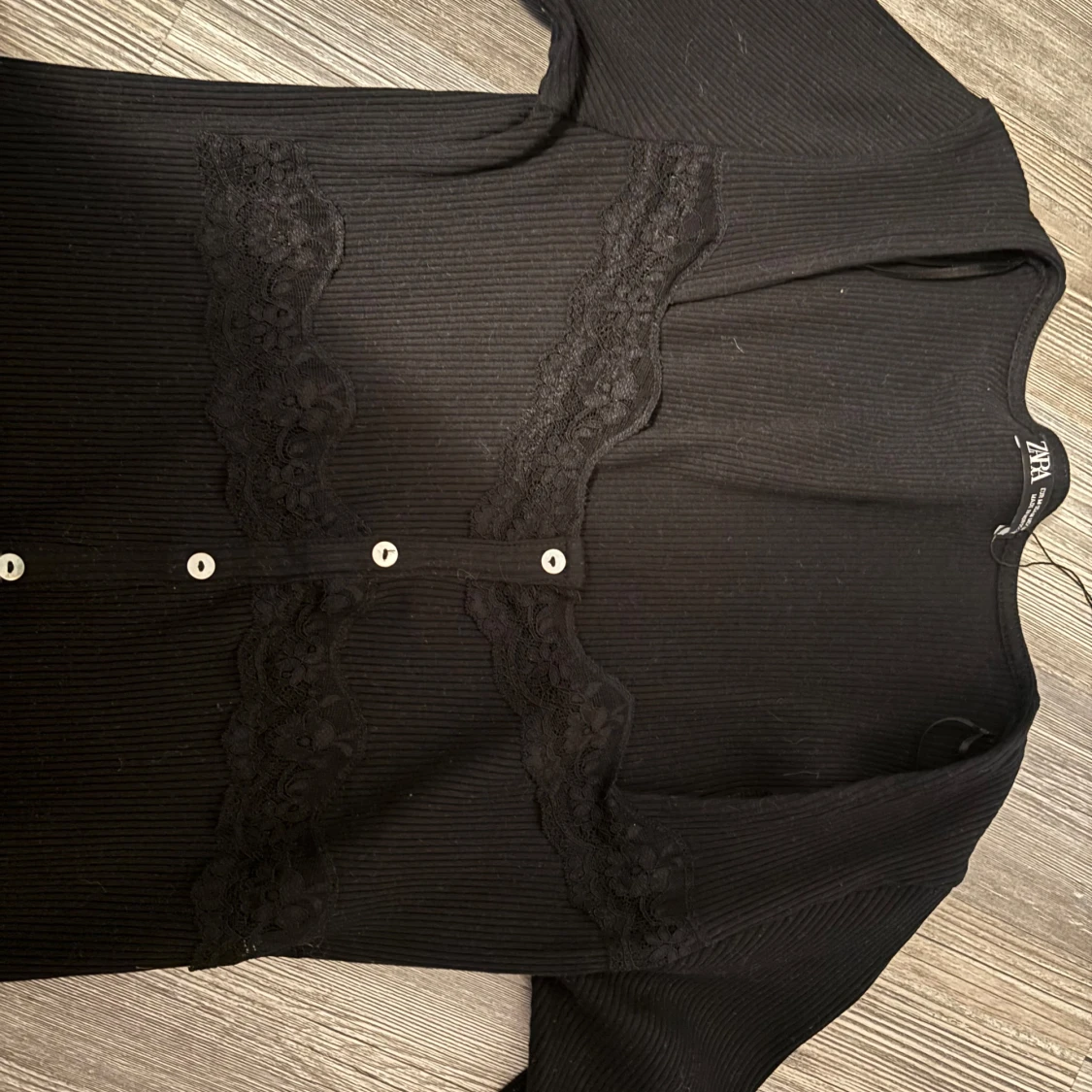 Svart ribbad kofta från Zara - 3