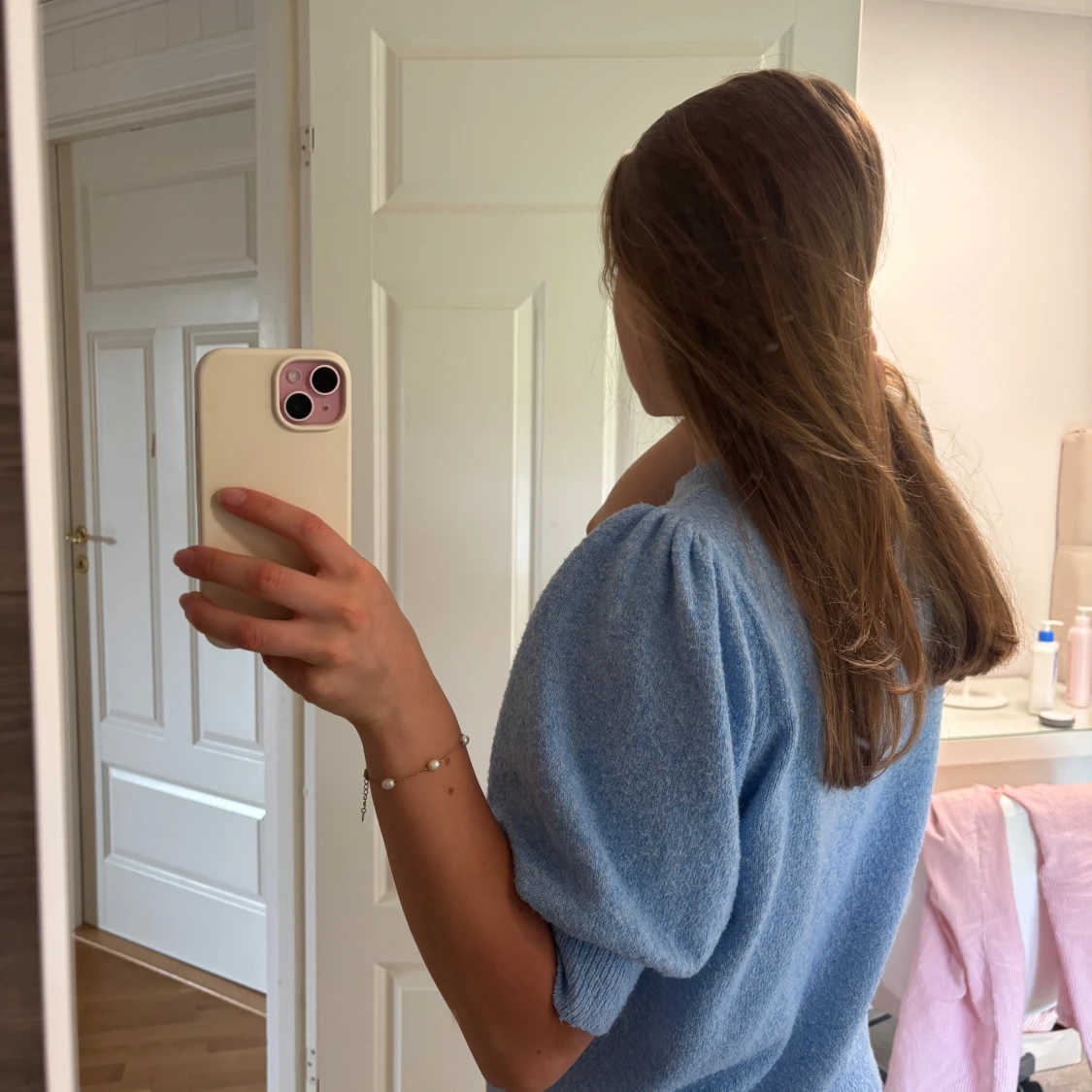 Ljusblå stickad tröja Vero Moda - 1