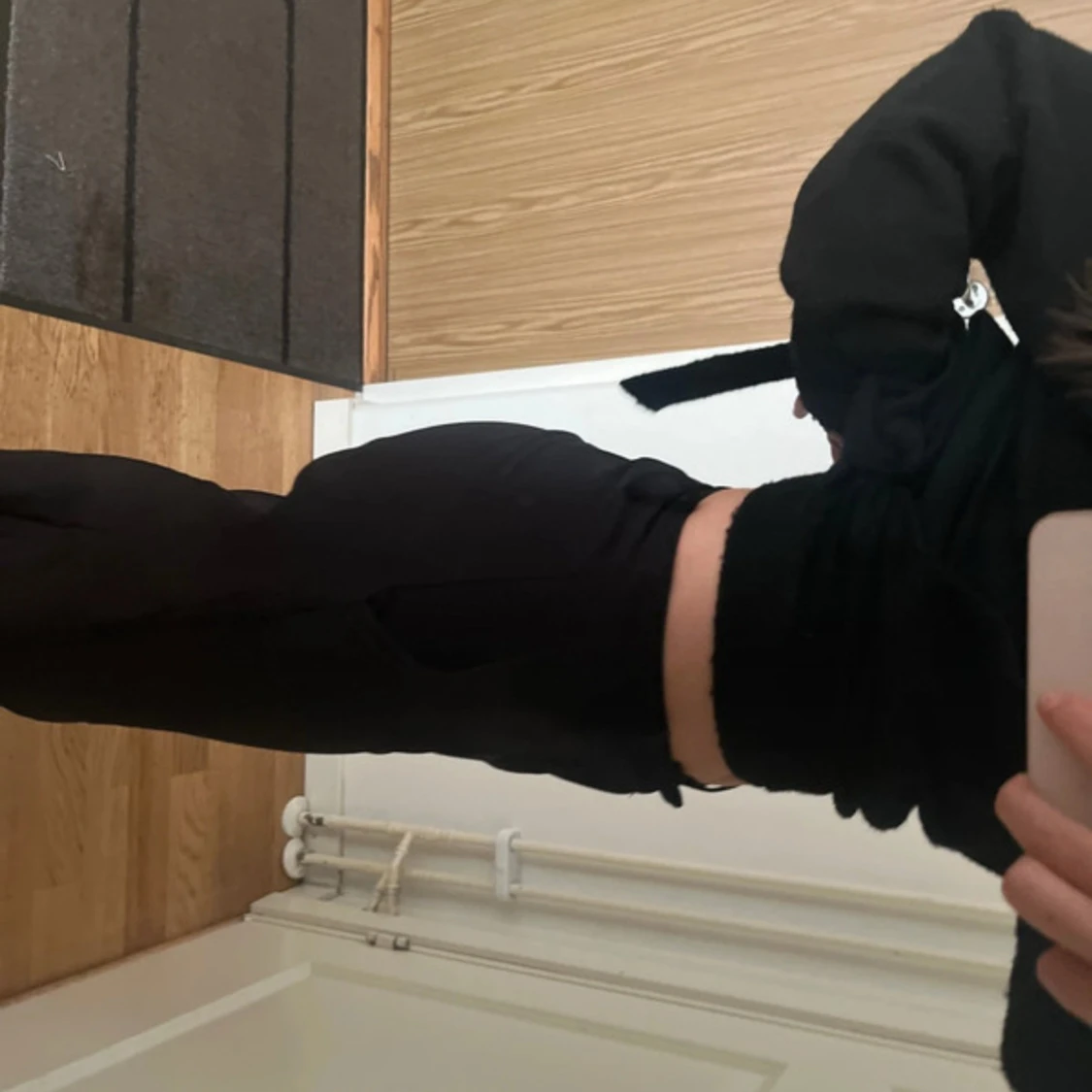 Svarta kostymbyxor med raka ben - 1