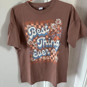 Brun oversized t-shirt - Brun t-shirt i storlek 158/164 med något oversized passform från Lindex . Fint skick, inte använd många gånger!🤎