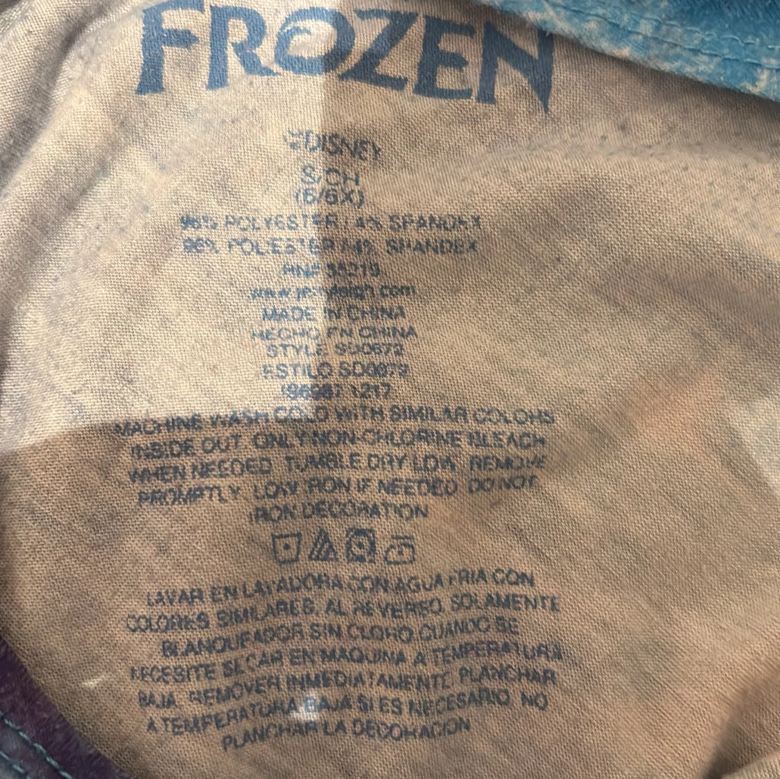 Blå ärmlös klänning med Frozen-motiv - 2