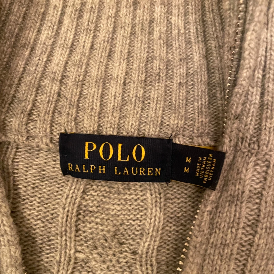 Grå kabelstickad halv zip från Polo Ralph Lauren - 2