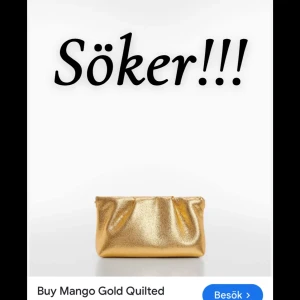 SÖKER Guldig kuvertväska från Mango - SÖKER DENNA guldiga kuvertväska från Mango med quiltad look och mjuk form. 