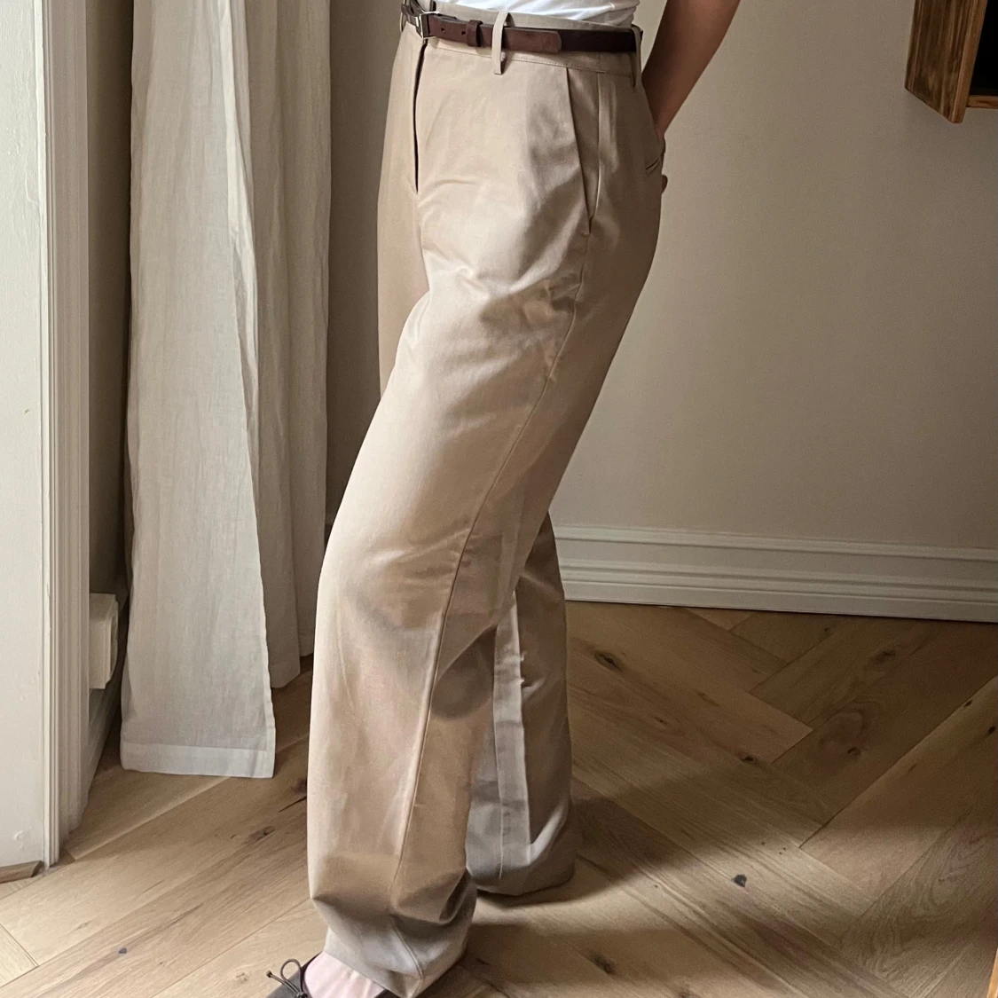 Beiga / bruna kostymbyxor  - 3