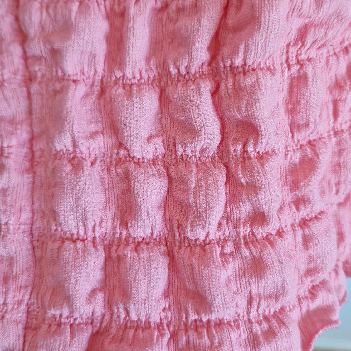 Rosa bubblig topp med kort ärm - 2