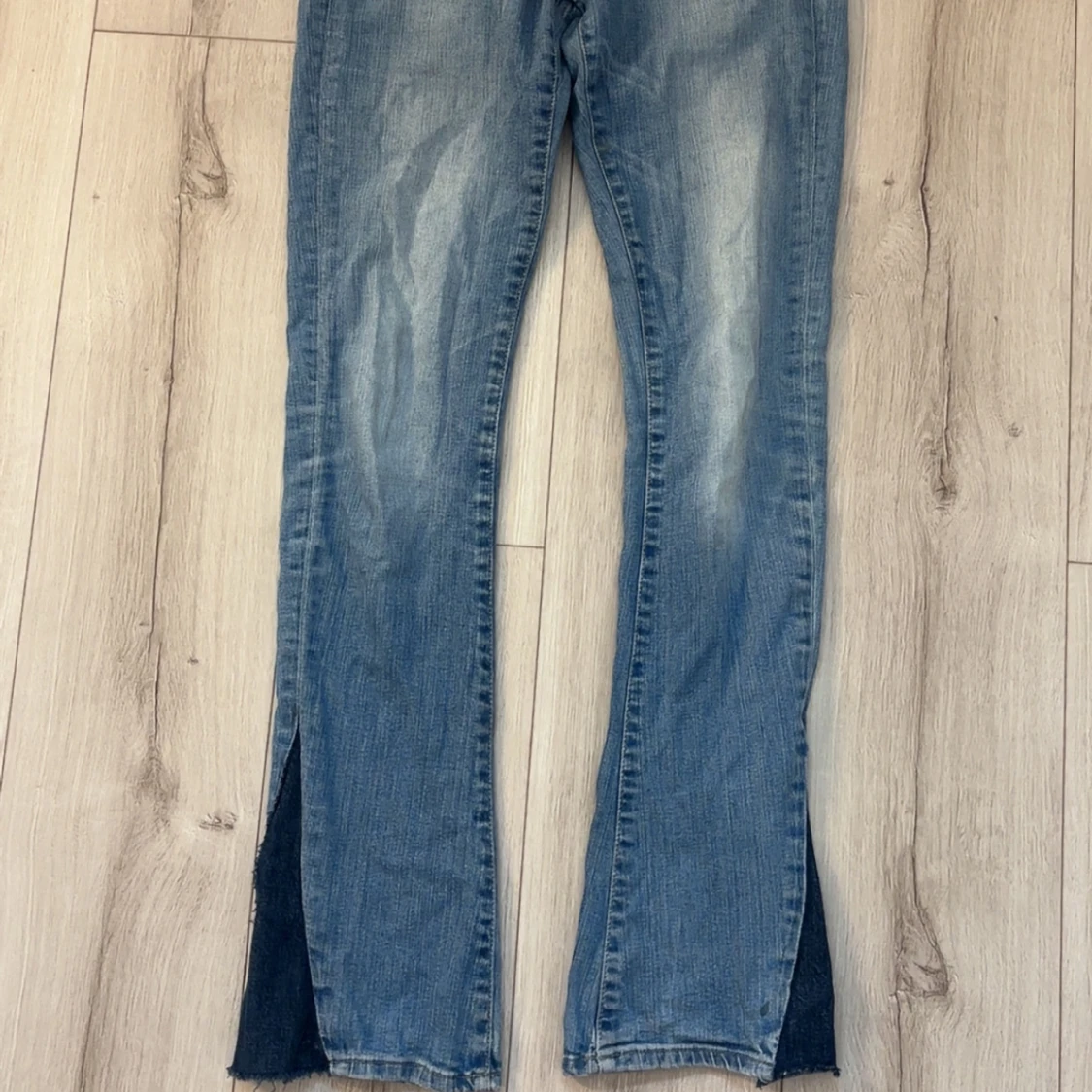 Blå lågmidjade jeans - 3