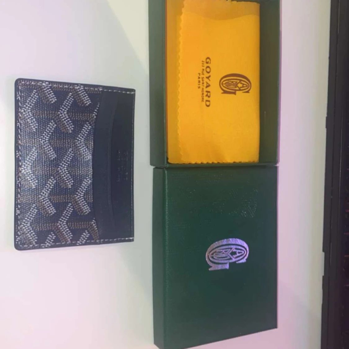  korthållare i mörkblått skinn - 2