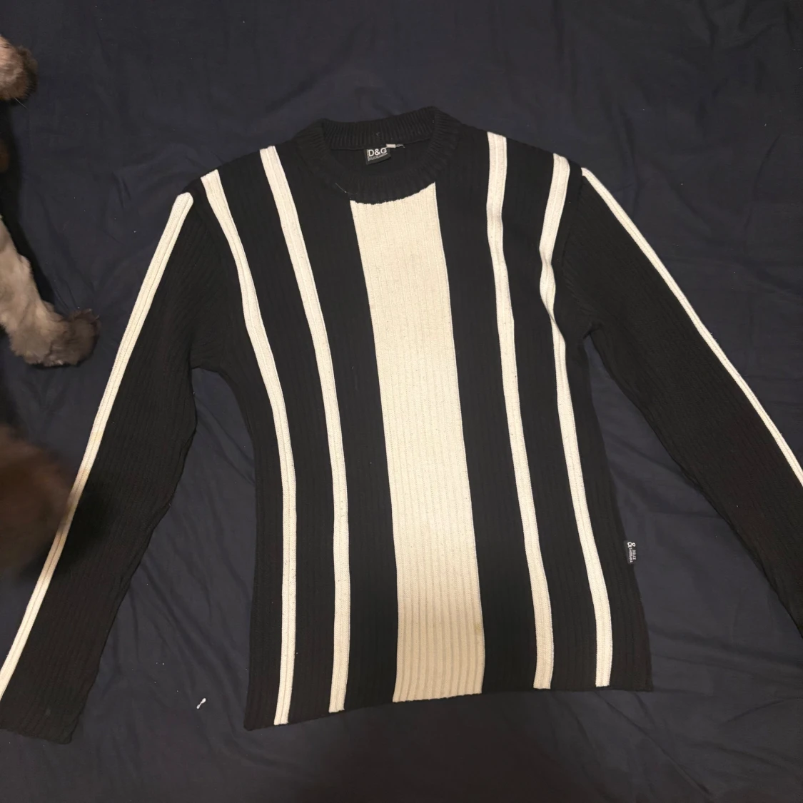 Randig svartvit stickad tröja D&G - 2