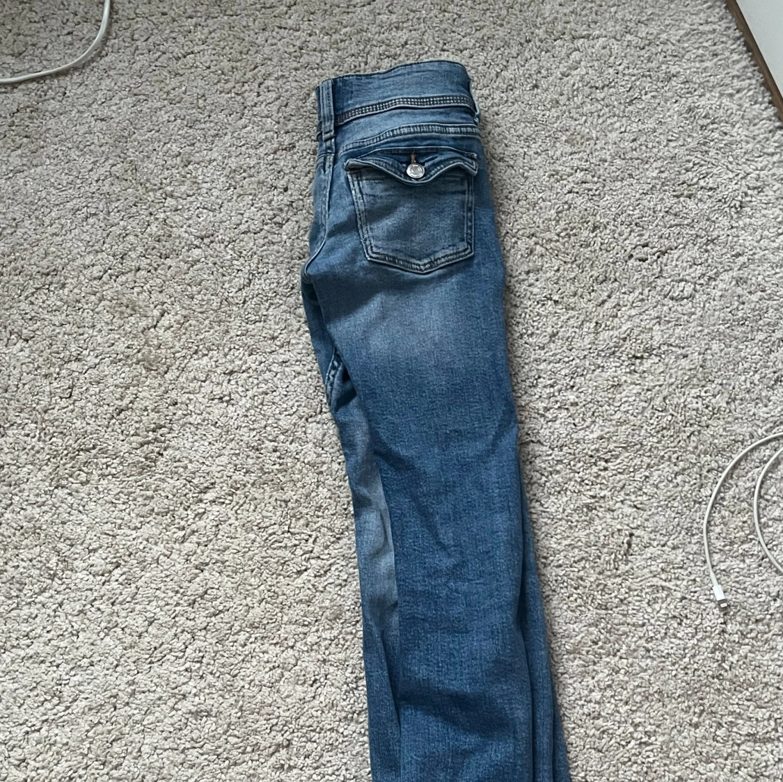 Lågmidjade blå bootcut jeans - 2