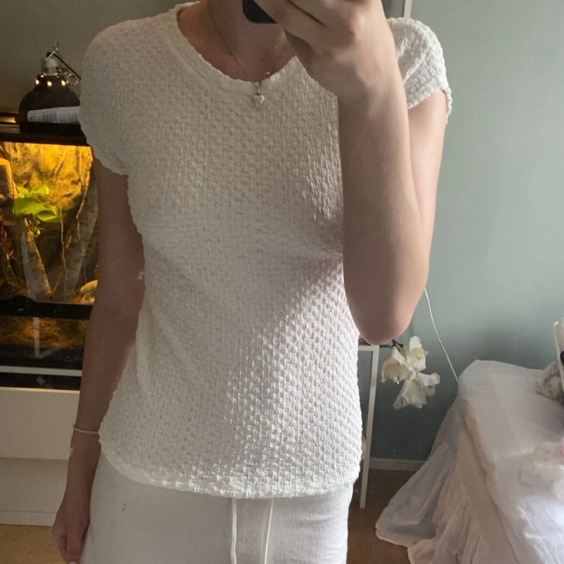 Vit strukturerad topp från Zara