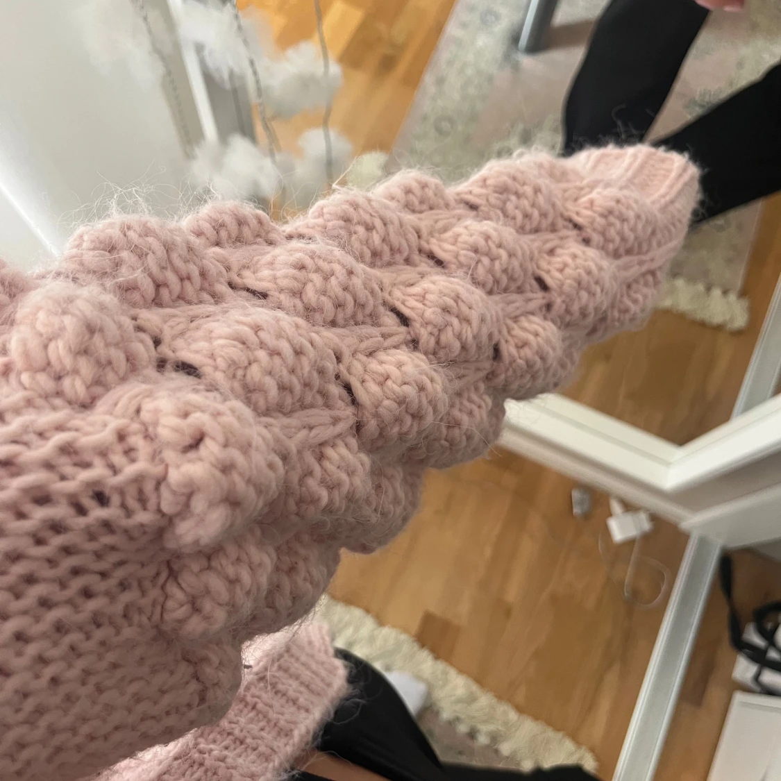 Ljusrosa stickad kofta - 2