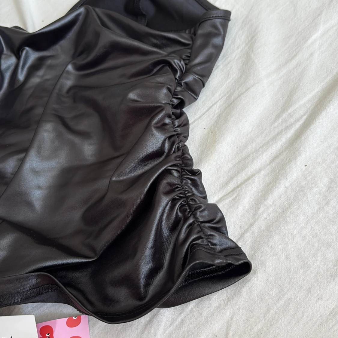 Svart faux skinn linnetopp från Cider - 3