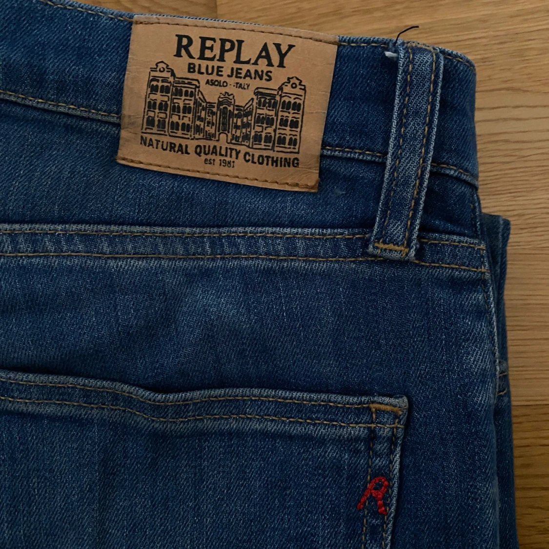 Blå Replay jeans med raka ben - 2